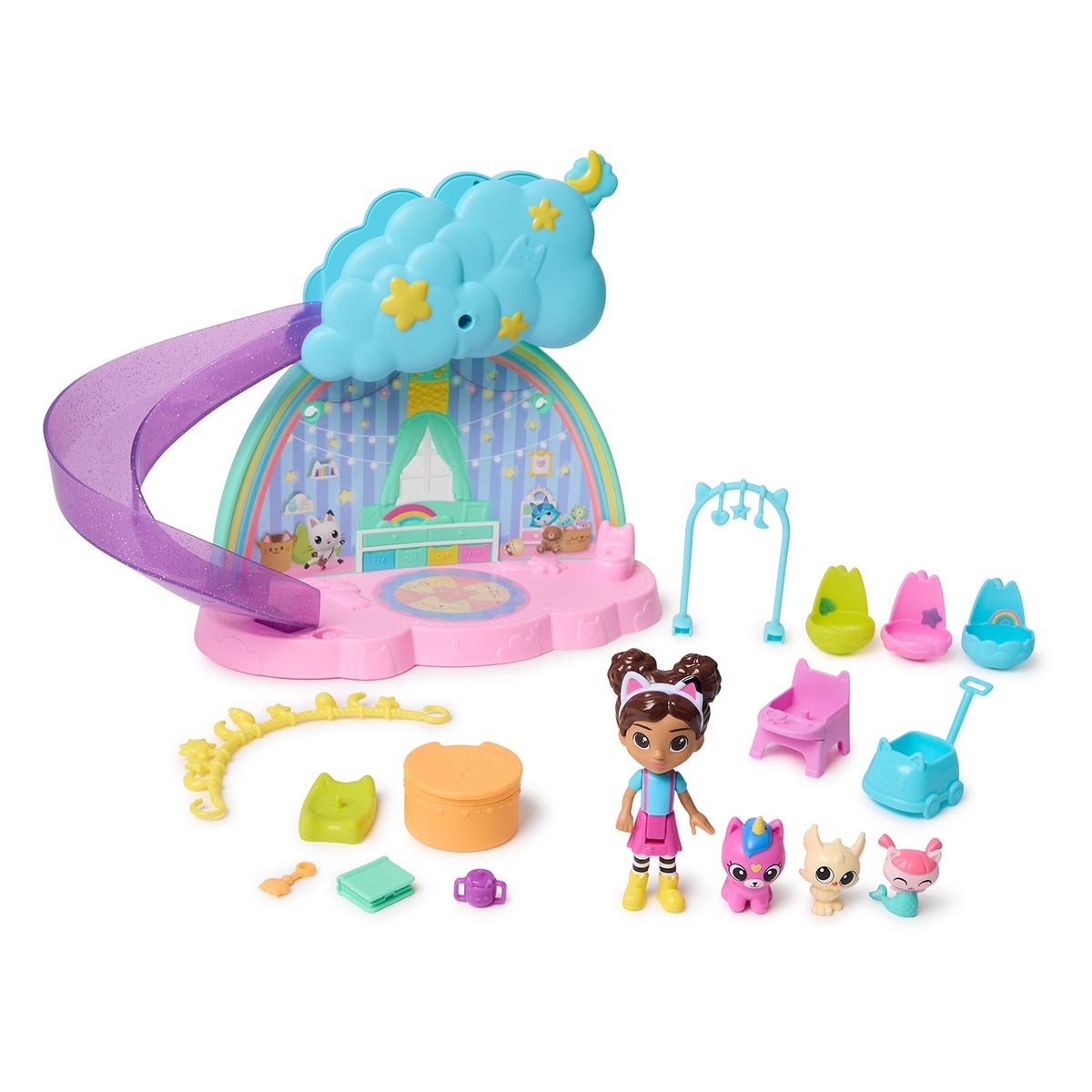 Playset Kitty Care 4 Bonecos e Acessorios Gabby's Dollhouse