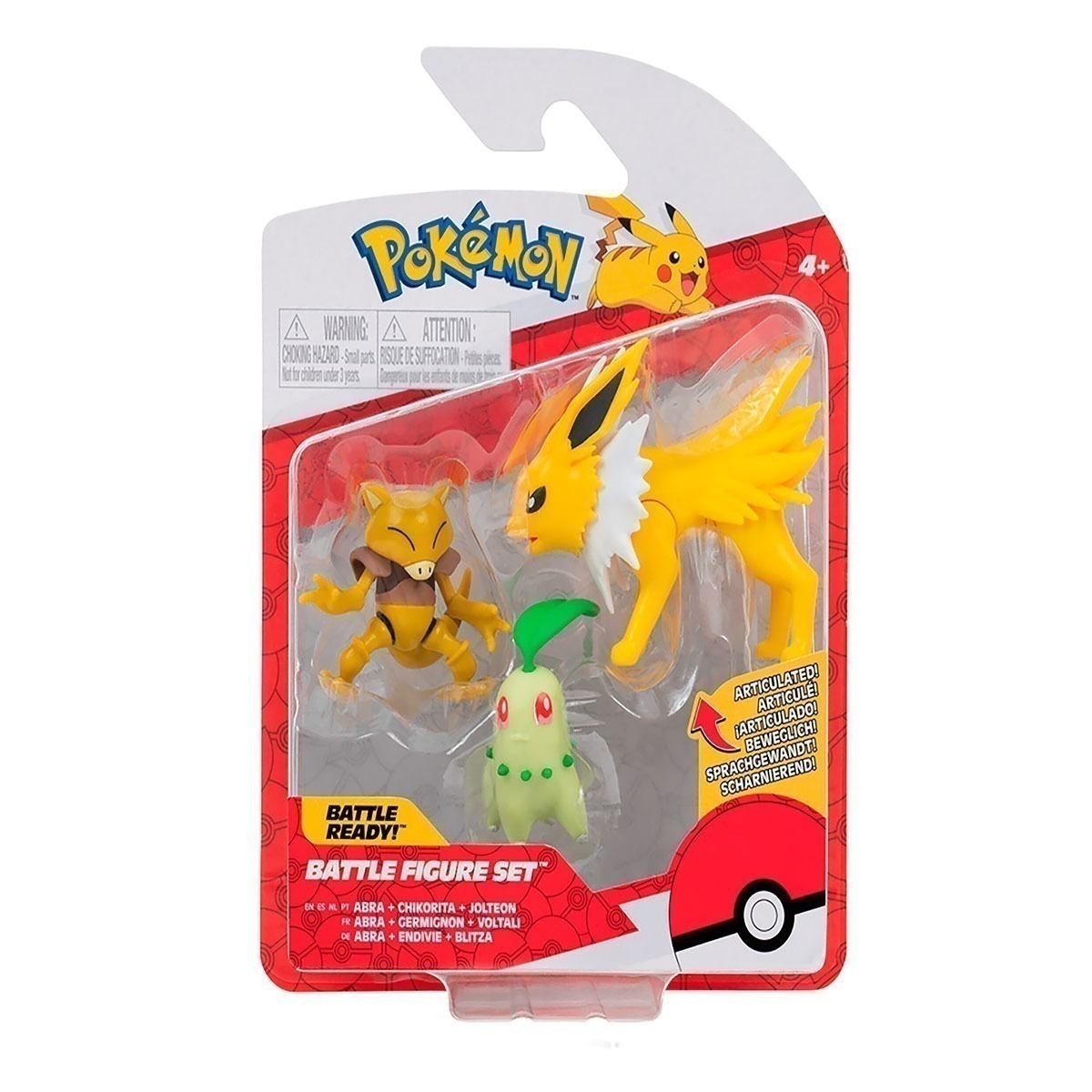 Pokémon - 3 Figuras De Ação - Abra, Chikorita E Jolteon Pokémon - 3 Figuras De Ação - Abra, Chikorita E Jolteon