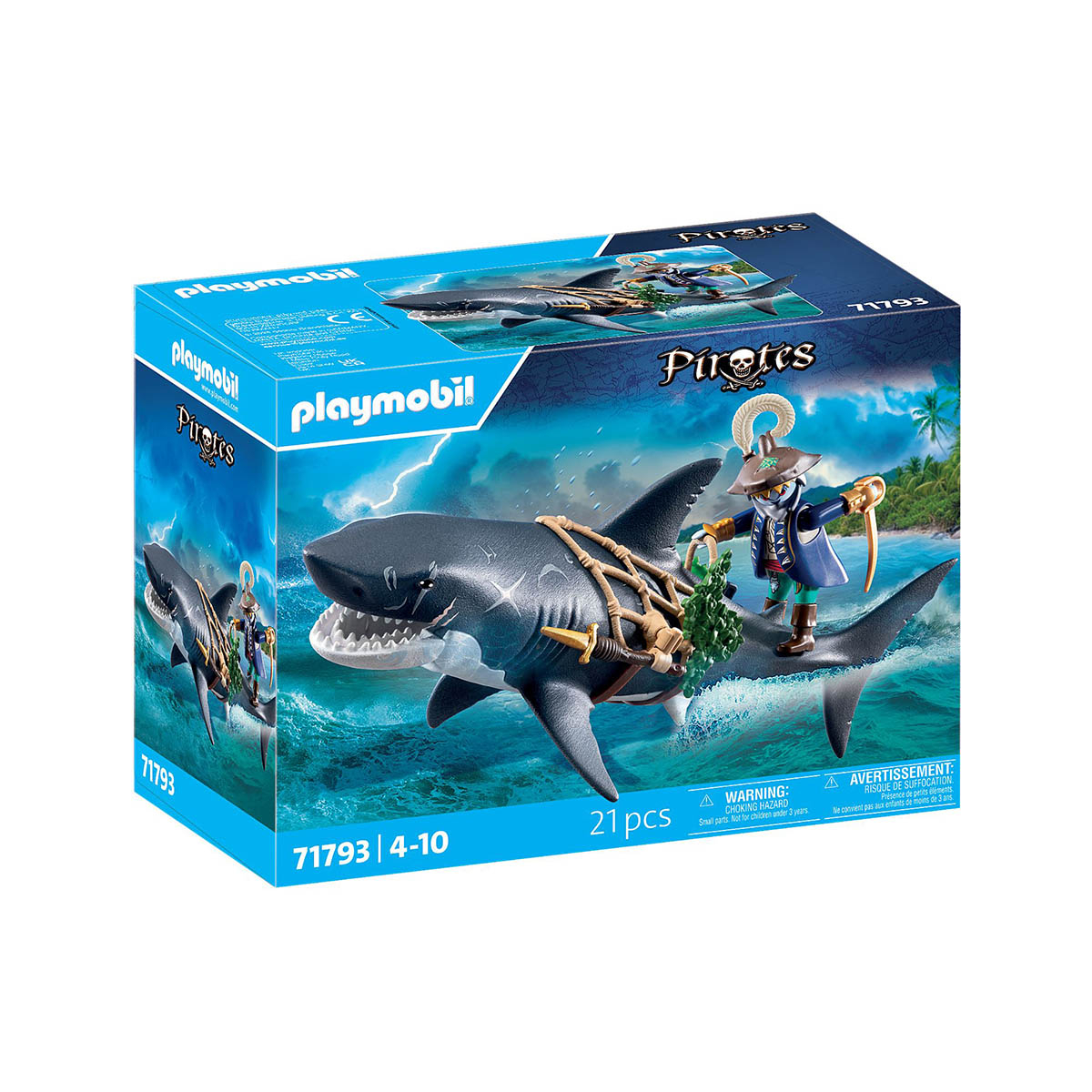 Pirata com Tubarão Gigante - Playmobil Pirates 71793