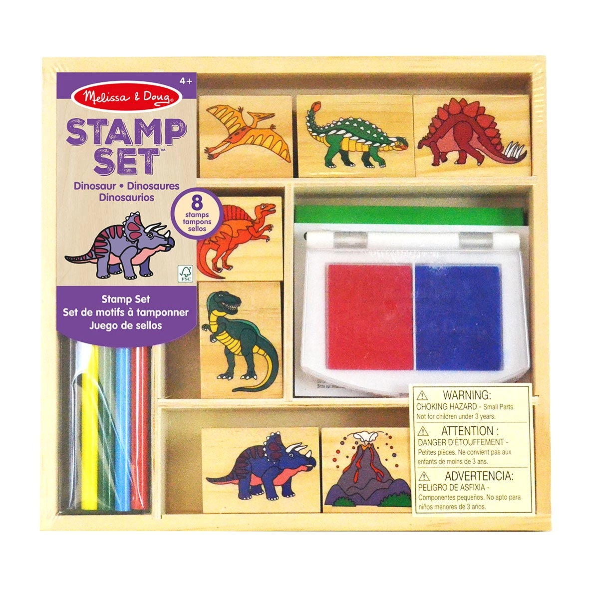 Set de Colorir com Carimbos - Dinossauros - Melissa & Doug Set de Colorir com Carimbos - Dinossauros - Melissa & Doug