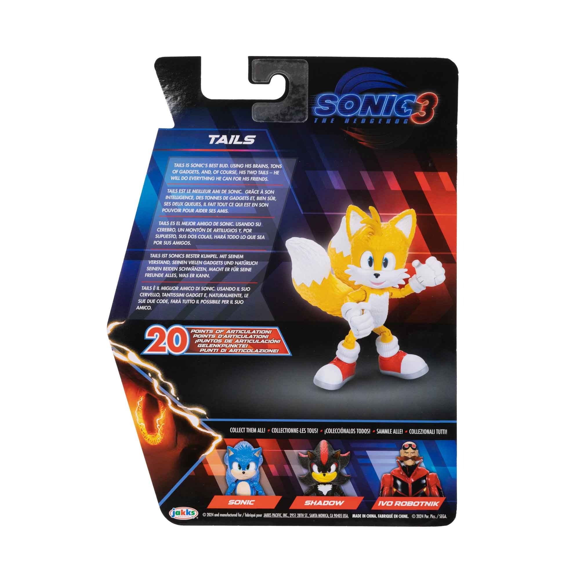 Boneco Articulado Tails De 12Cm - Sonic 3: O Filme