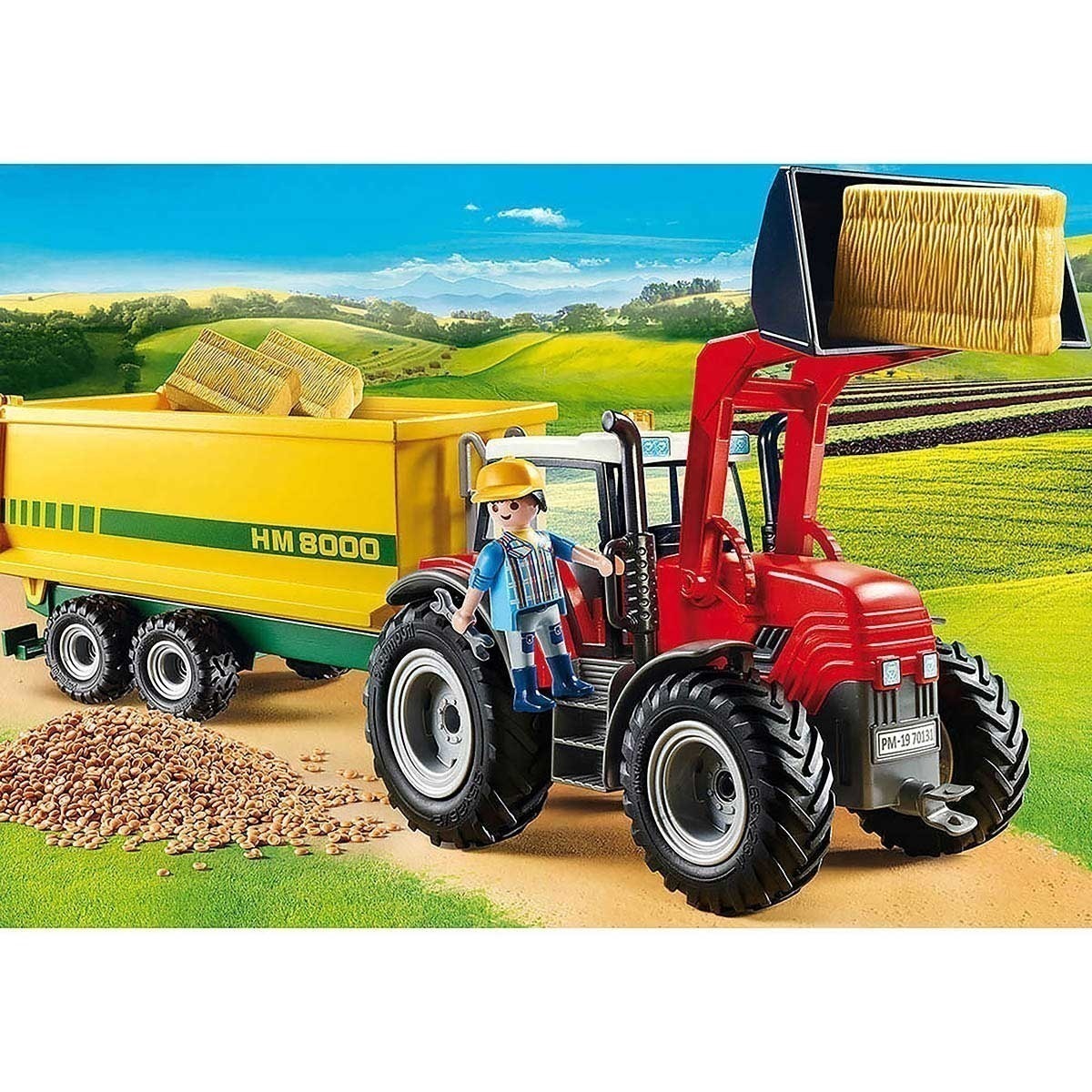 Playmobil - Trator Com Reboque - Country - 70131