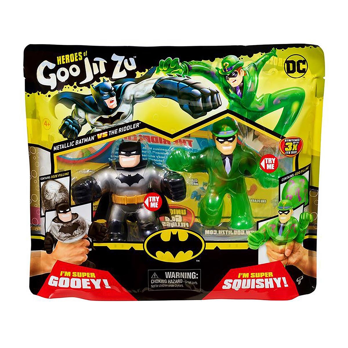 Goo Jit Zu - 2 Bonecos Elásticos De 10Cm - Batman E Charada Goo Jit Zu - 2 Bonecos Elásticos De 10Cm - Batman E Charada