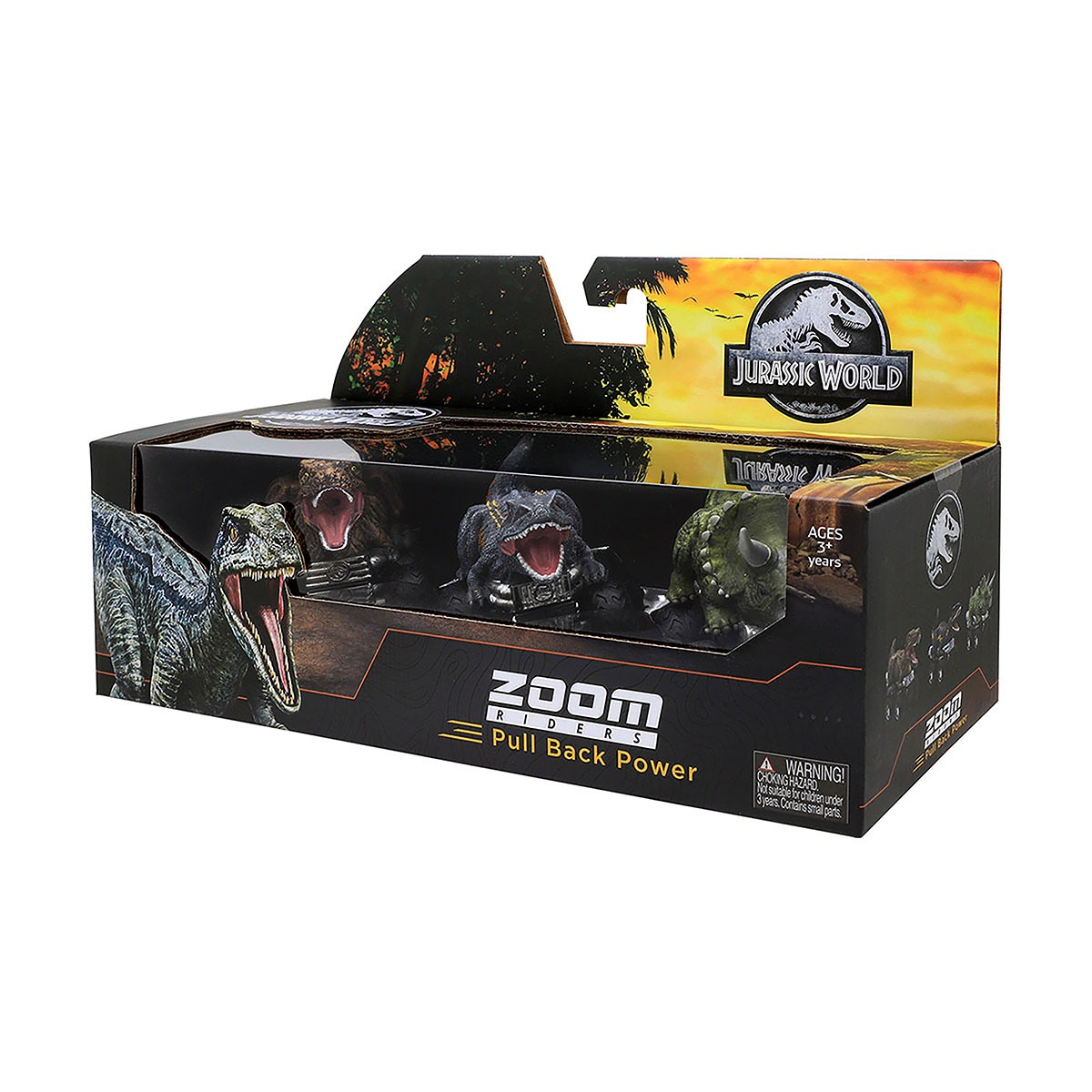 Jurassic World Carrinhos 7Cm T.Rex, Indoraptor E Triceratops