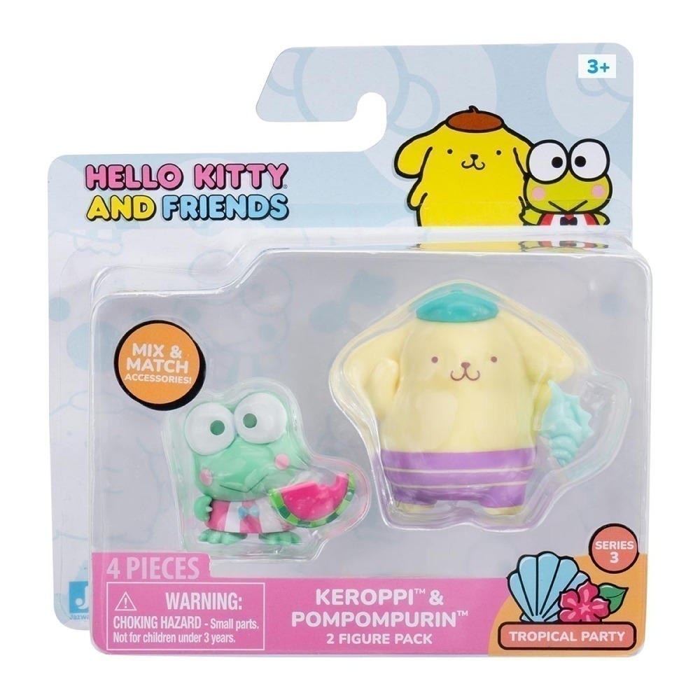 2 Bonecas Keroppi e Pompompurin (Concha) - Hello Kitty