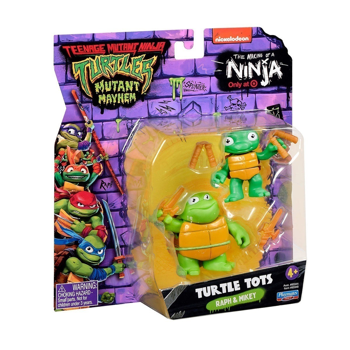 2 Bonecos Turtle Tots Raph E Mickey - As Tartarugas Ninja