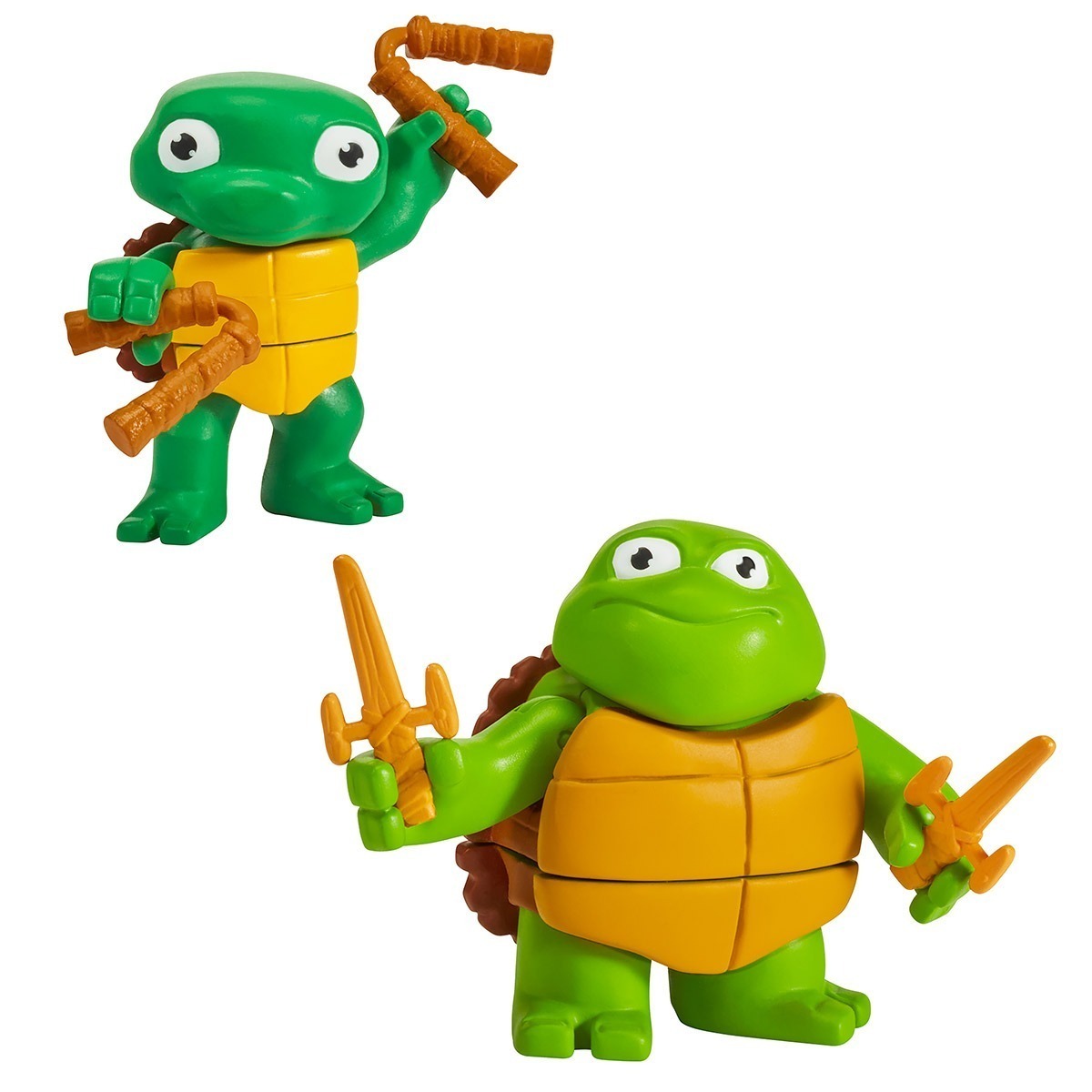2 Bonecos Turtle Tots Raph E Mickey - As Tartarugas Ninja