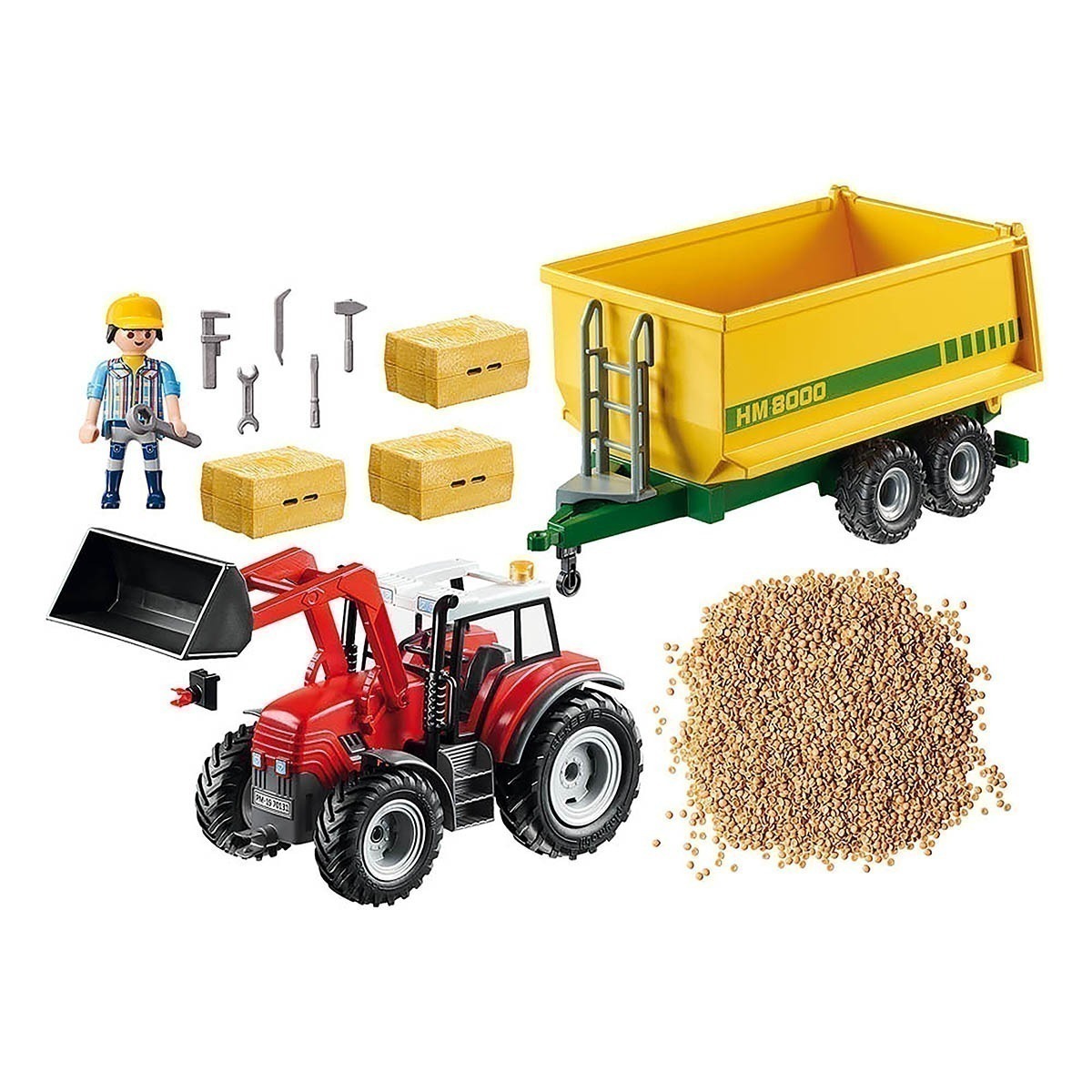 Playmobil - Trator Com Reboque - Country - 70131
