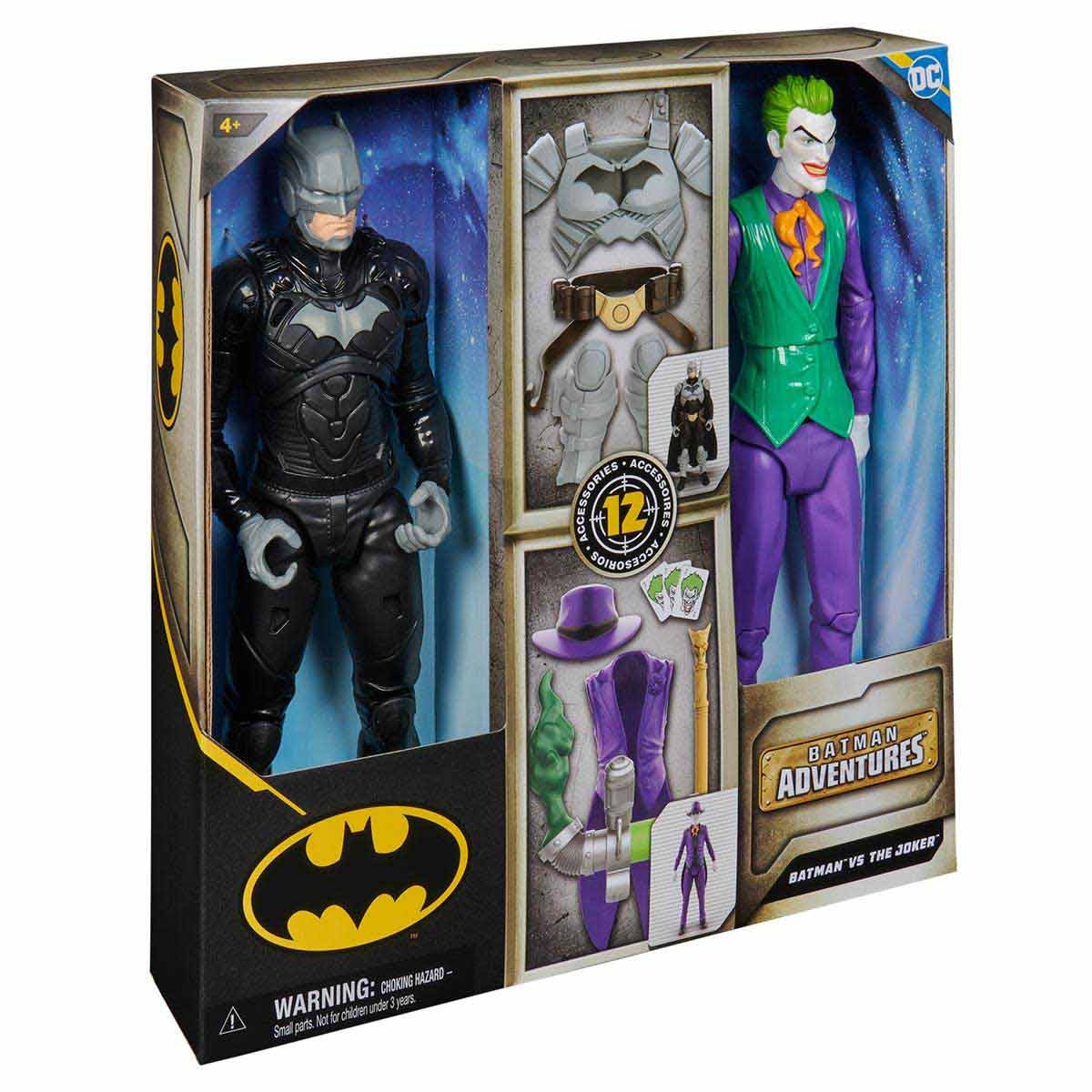 Pack Com 2 Bonecos De 30Cm + Acessórios - Batman Vs Coringa