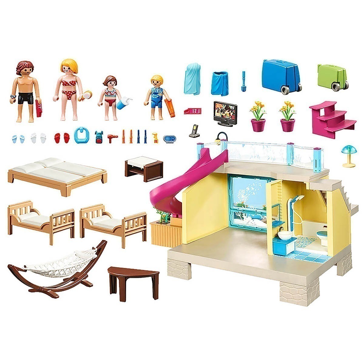 Playmobil - Bangalo Com Piscina - Family Fun - 70435