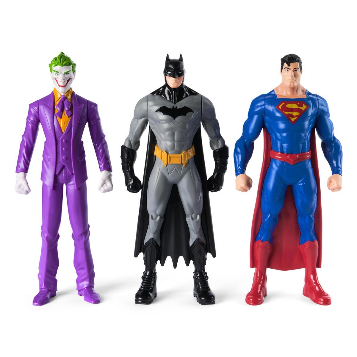 3 Bonecos Coringa, Batman E Superman De 24Cm - Dc