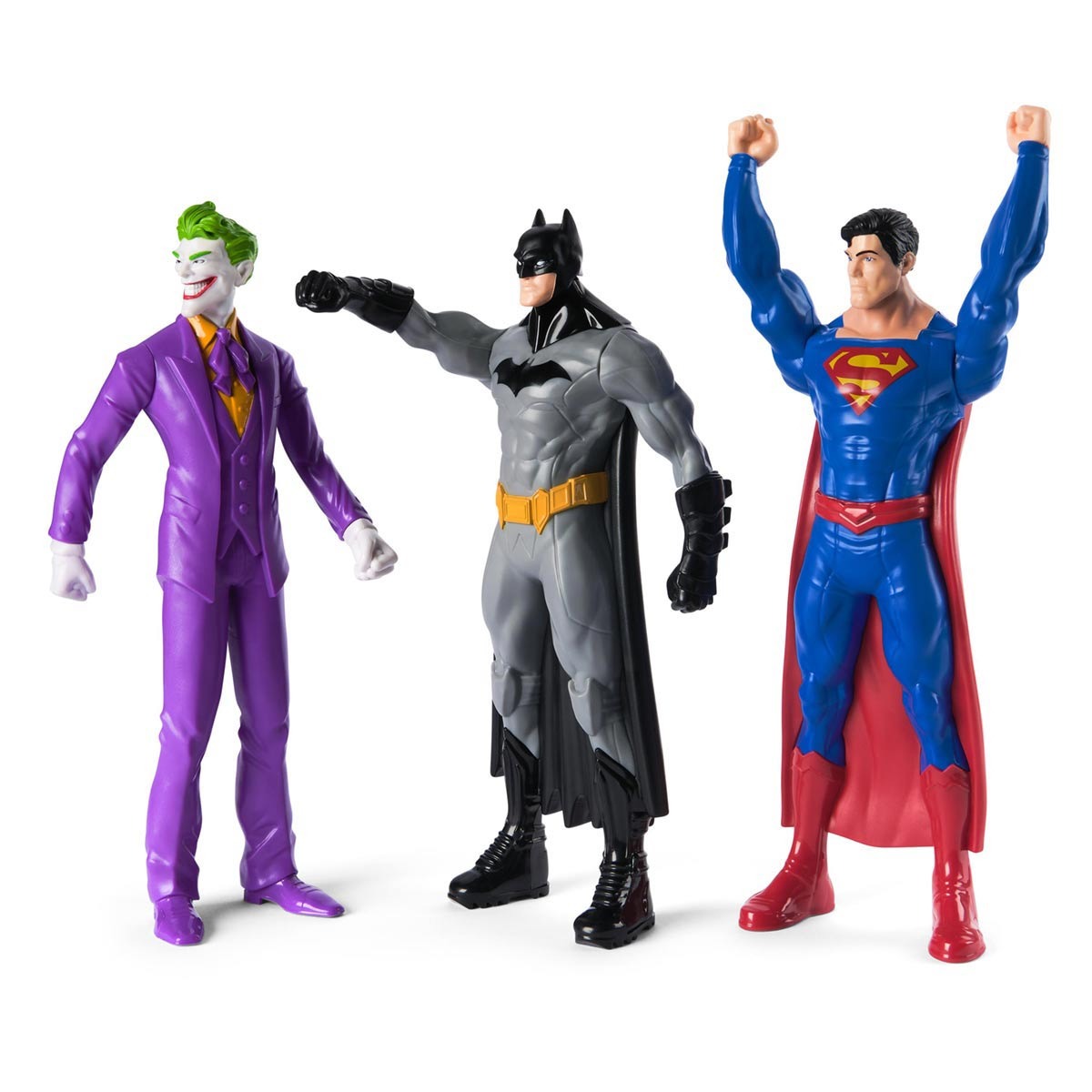 3 Bonecos Coringa, Batman E Superman De 24Cm - Dc
