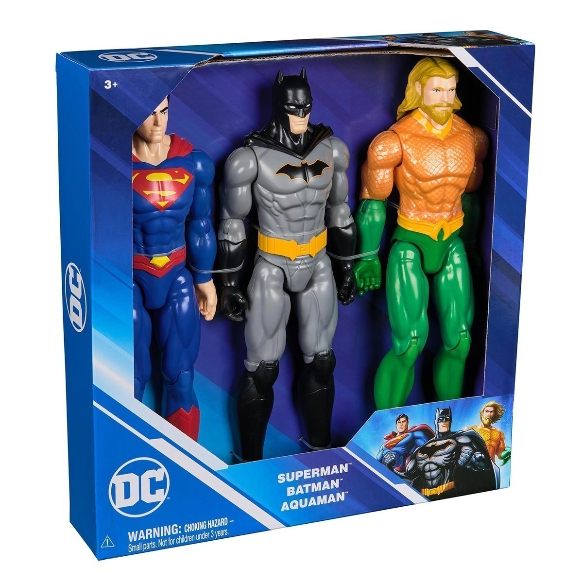 3 Bonecos Superman, Batman E Aquaman De 30Cm - Dc 3 Bonecos Superman, Batman E Aquaman De 30Cm - Dc
