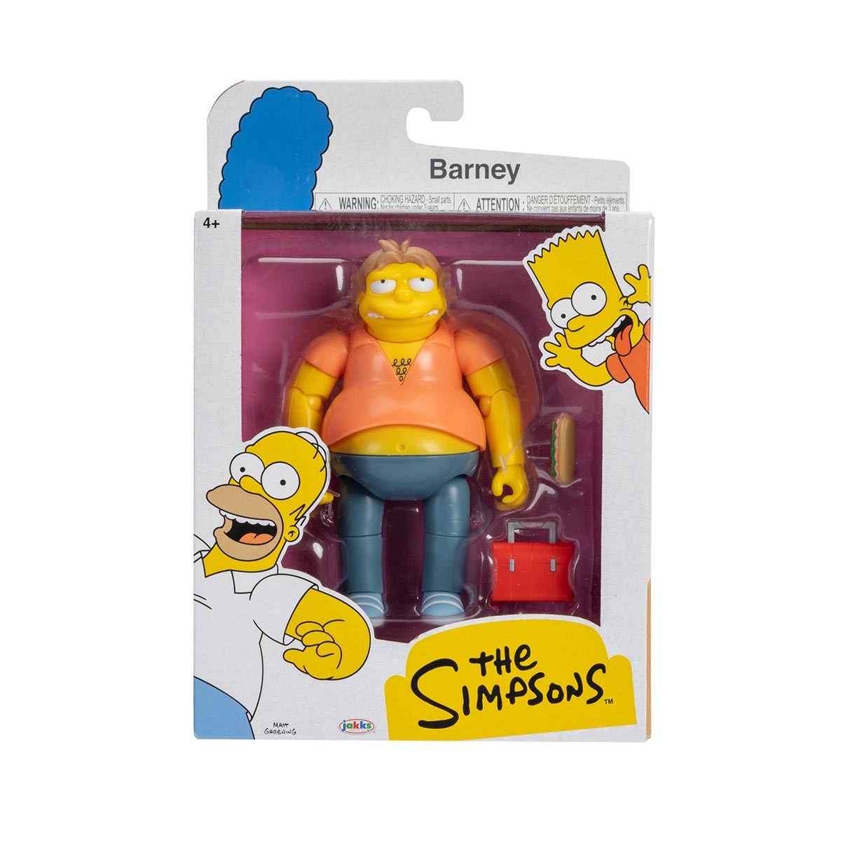 Boneco Barney de 12cm com Lanche e Maleta - Os Simpsons