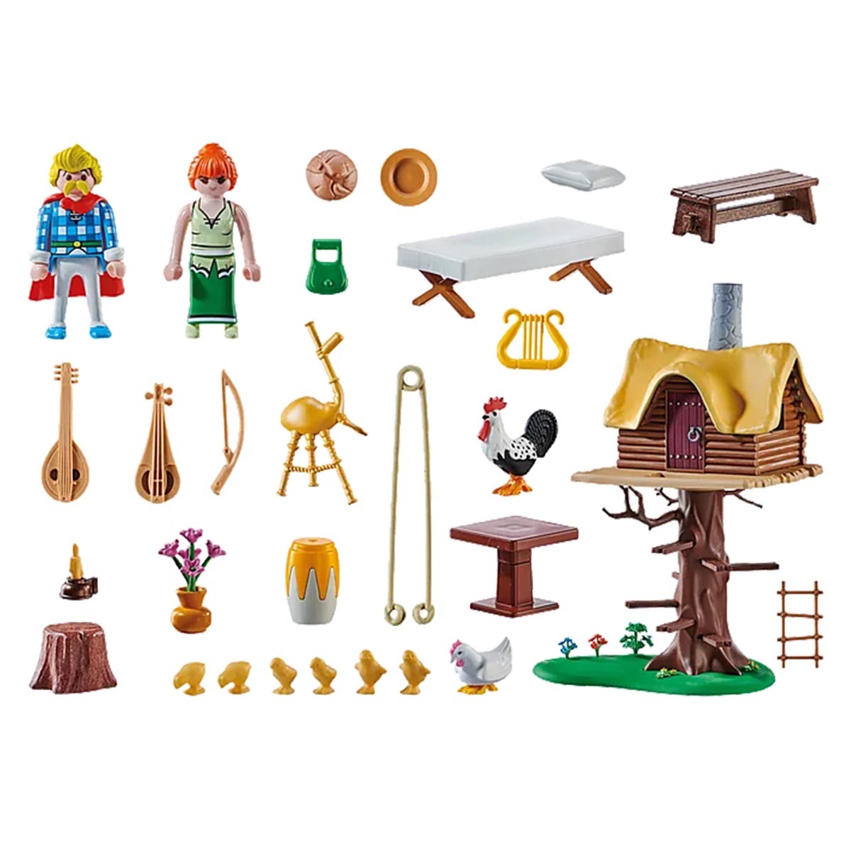 Playmobil - Cacofonix Com Casa Na Árvore - Asterix - 71016