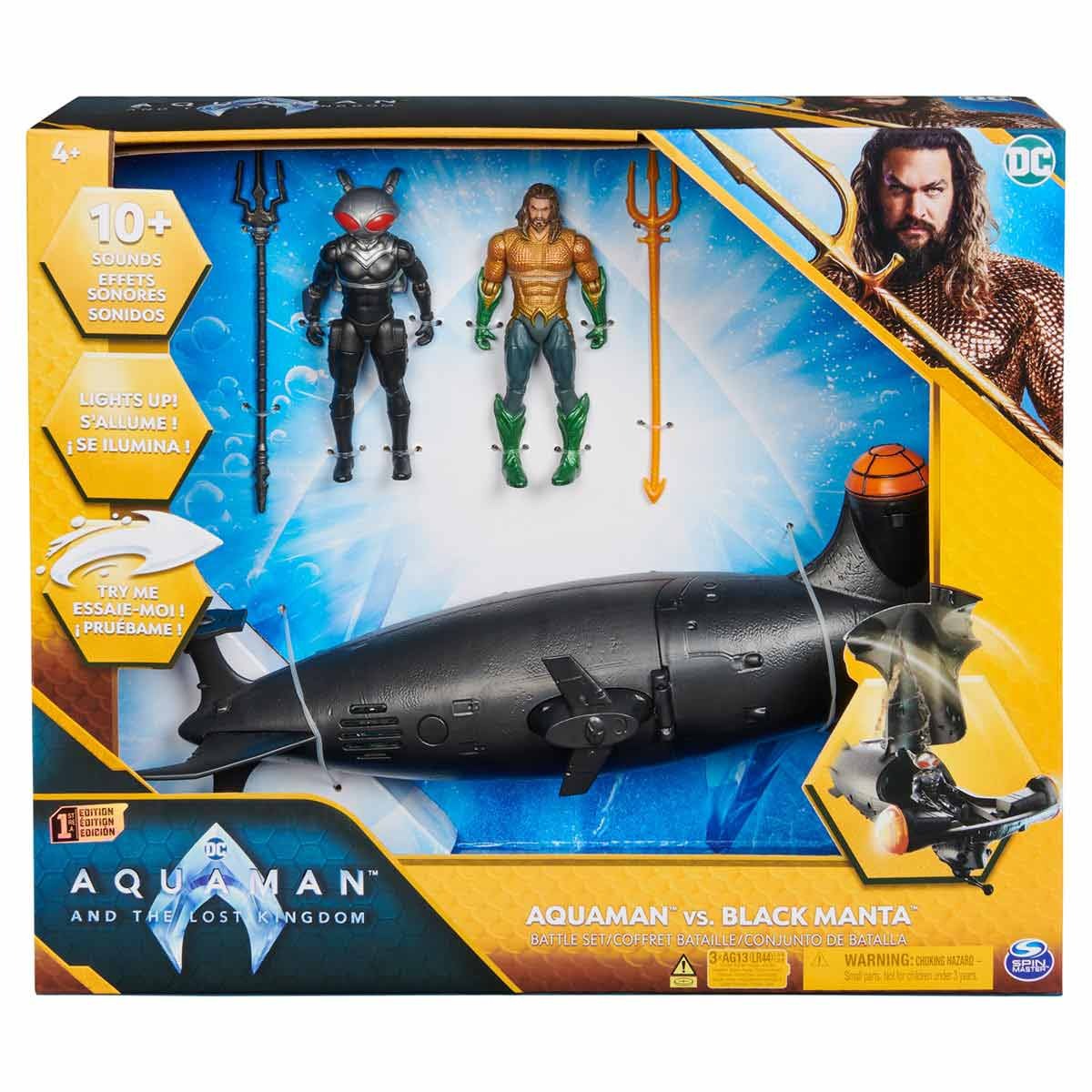 Submarino Do Arraia Negra Com 2 Bonecos - Filme Aquaman 2 Dc