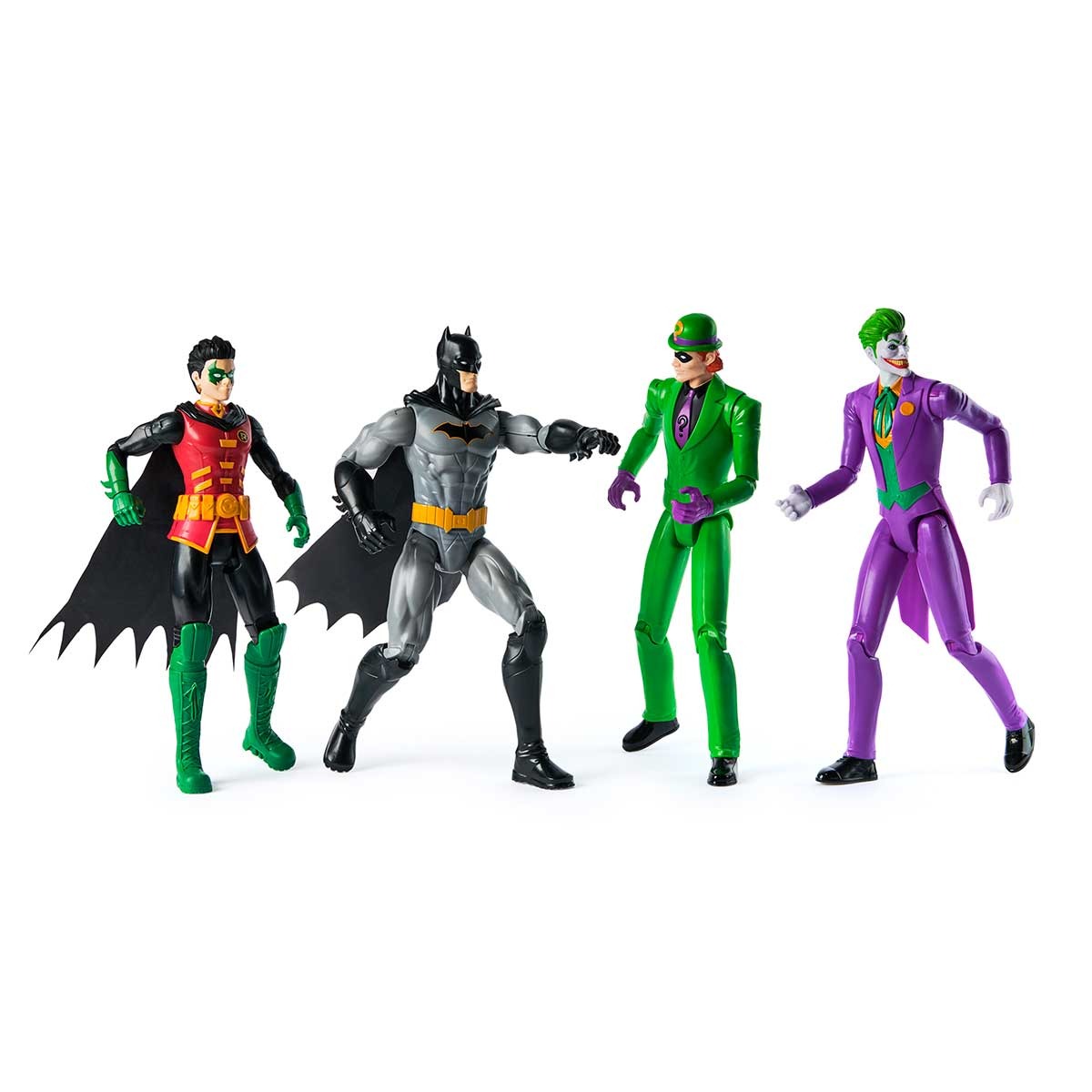 4 Bonecos Batman, Coringa, Charada E Robin De 30Cm - Batman