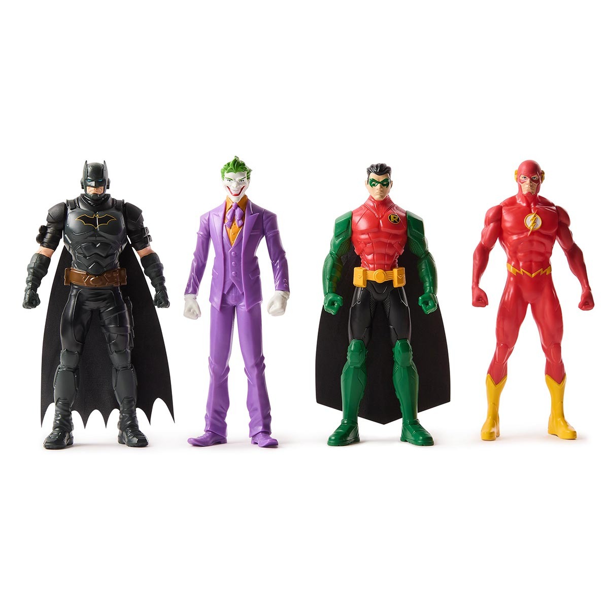 4 Bonecos Coringa, Robin, Batman E Flash De 15Cm - Batman Dc