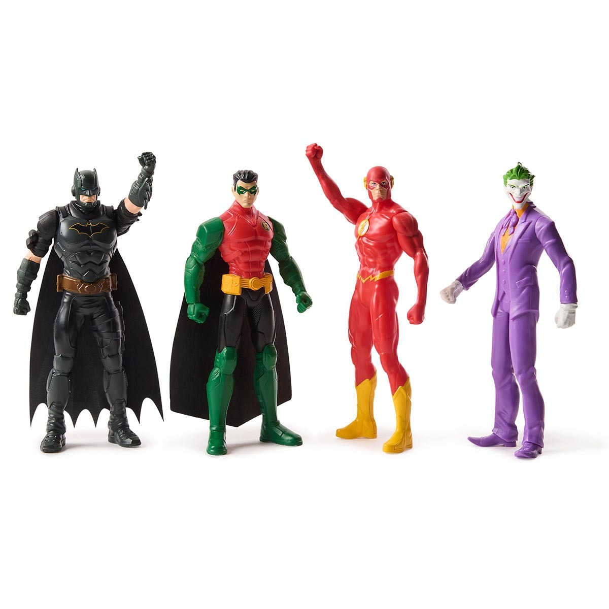 4 Bonecos Coringa, Robin, Batman E Flash De 15Cm - Batman Dc