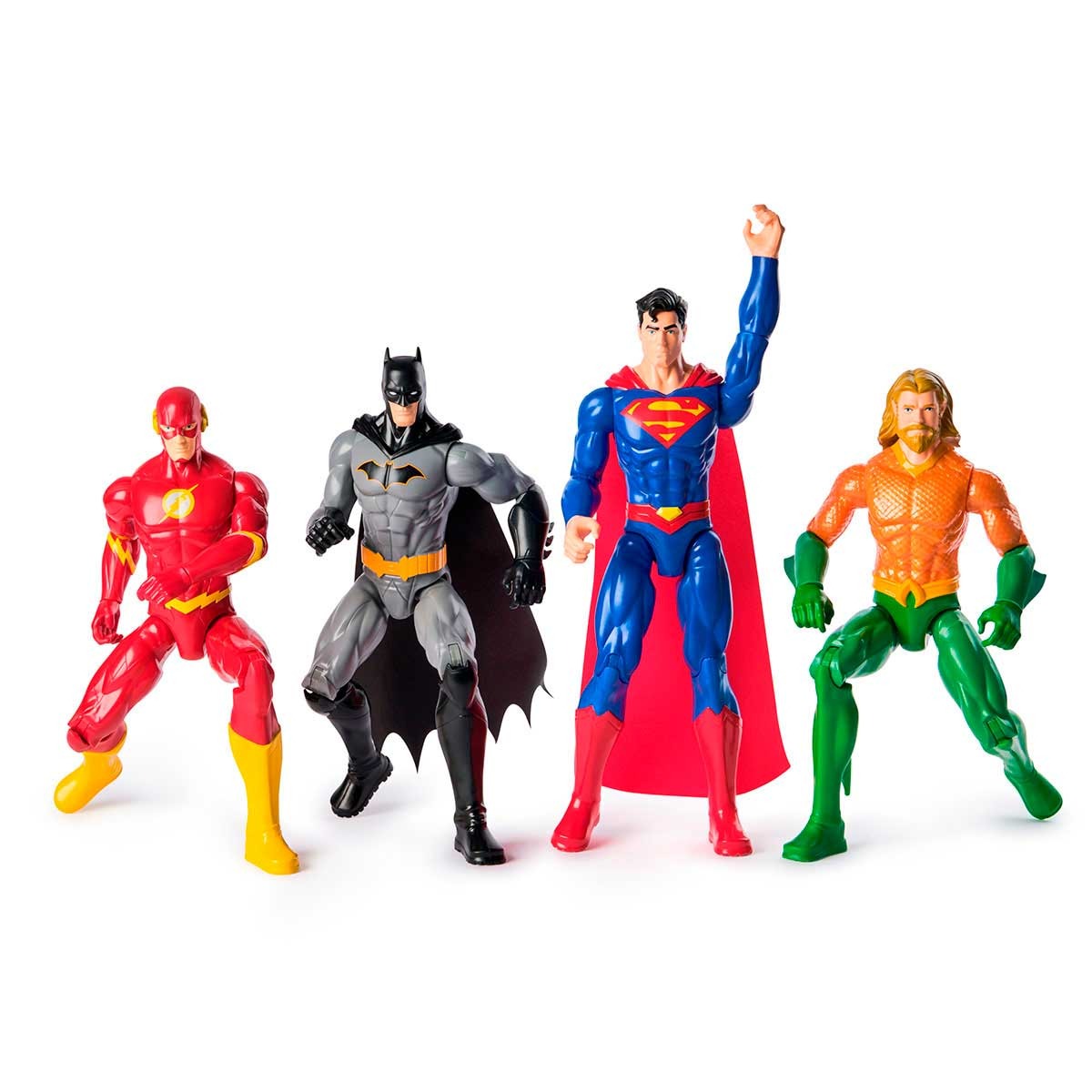 4 Bonecos Flash, Batman, Superman E Aquaman De 30Cm - Dc