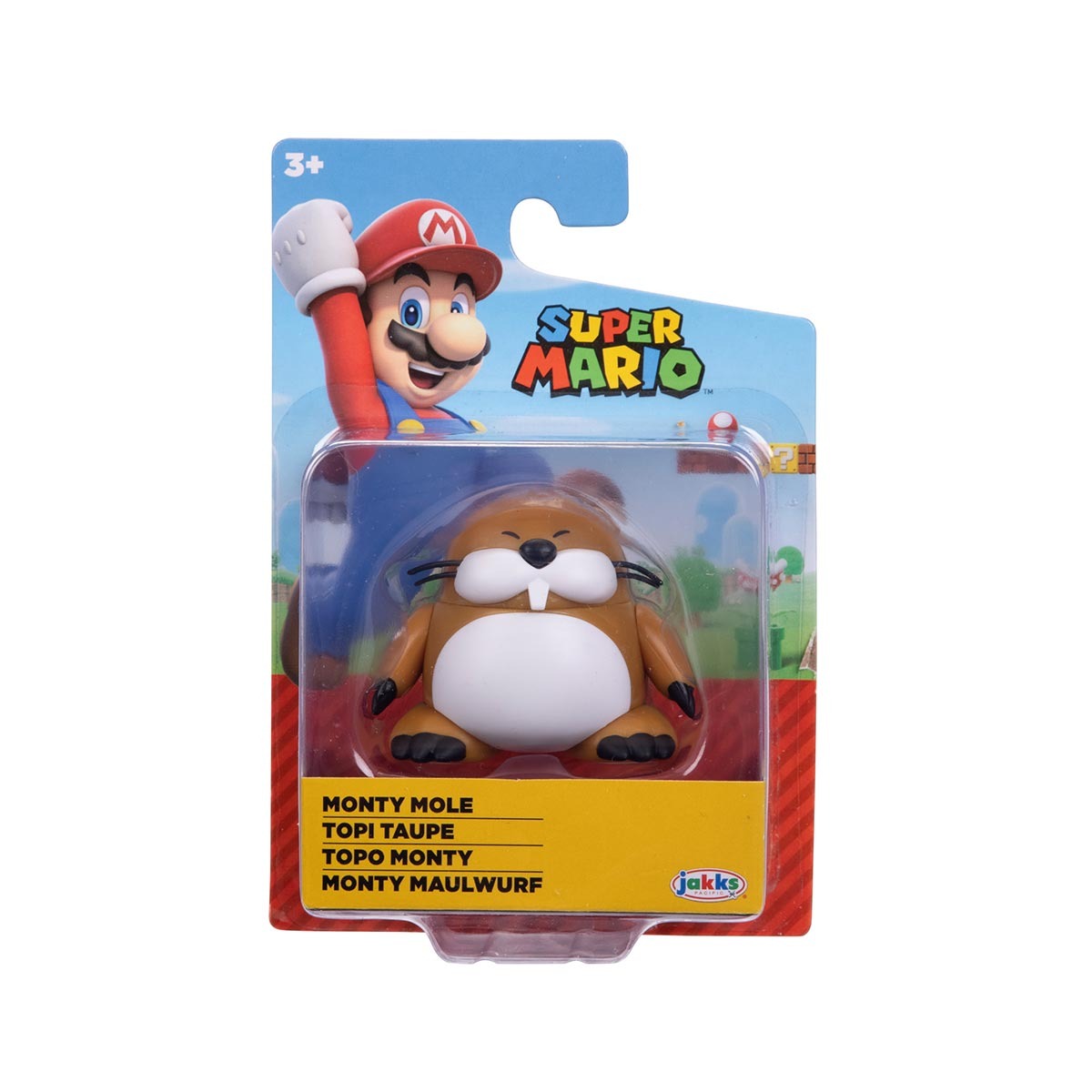 Boneco Articulado Monty Mole de 4cm - Super Mario