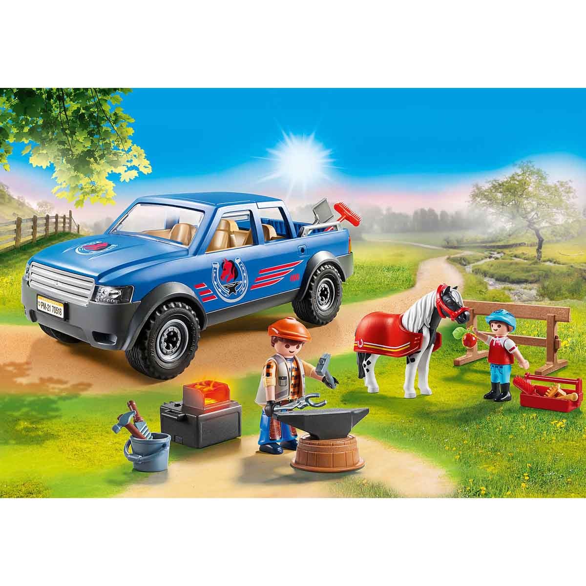 Playmobil - Ferreiro Com Carro - Country - 70518