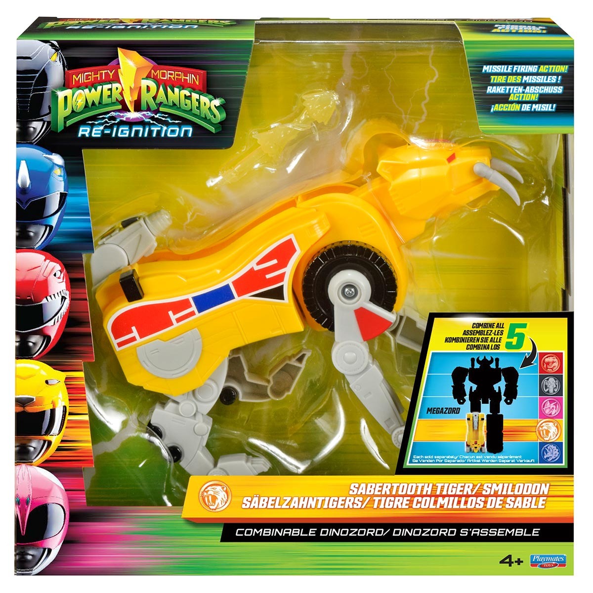 Dinozord Tigre Dente de Sabre Combinável - Power Rangers Re-Ignition