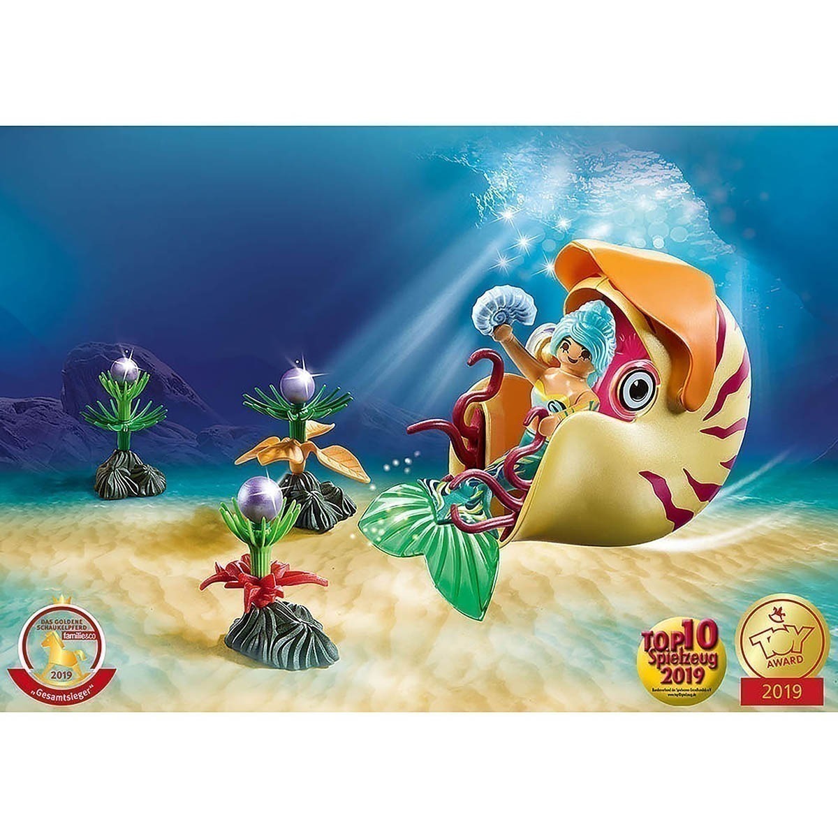 Playmobil - Sereia Com Gôndola De Caracol Do Mar - Magic - 70098