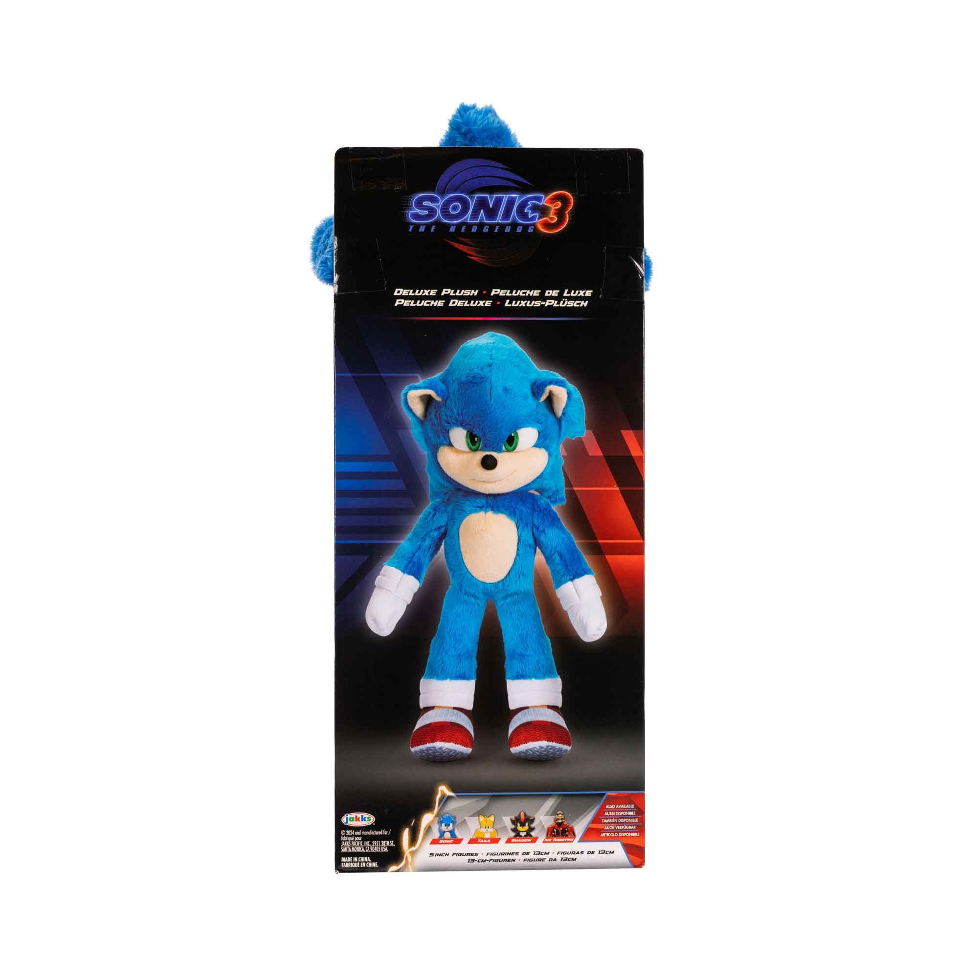 Pelúcia Deluxe Do Sonic De 33Cm - Sonic 3: O Filme