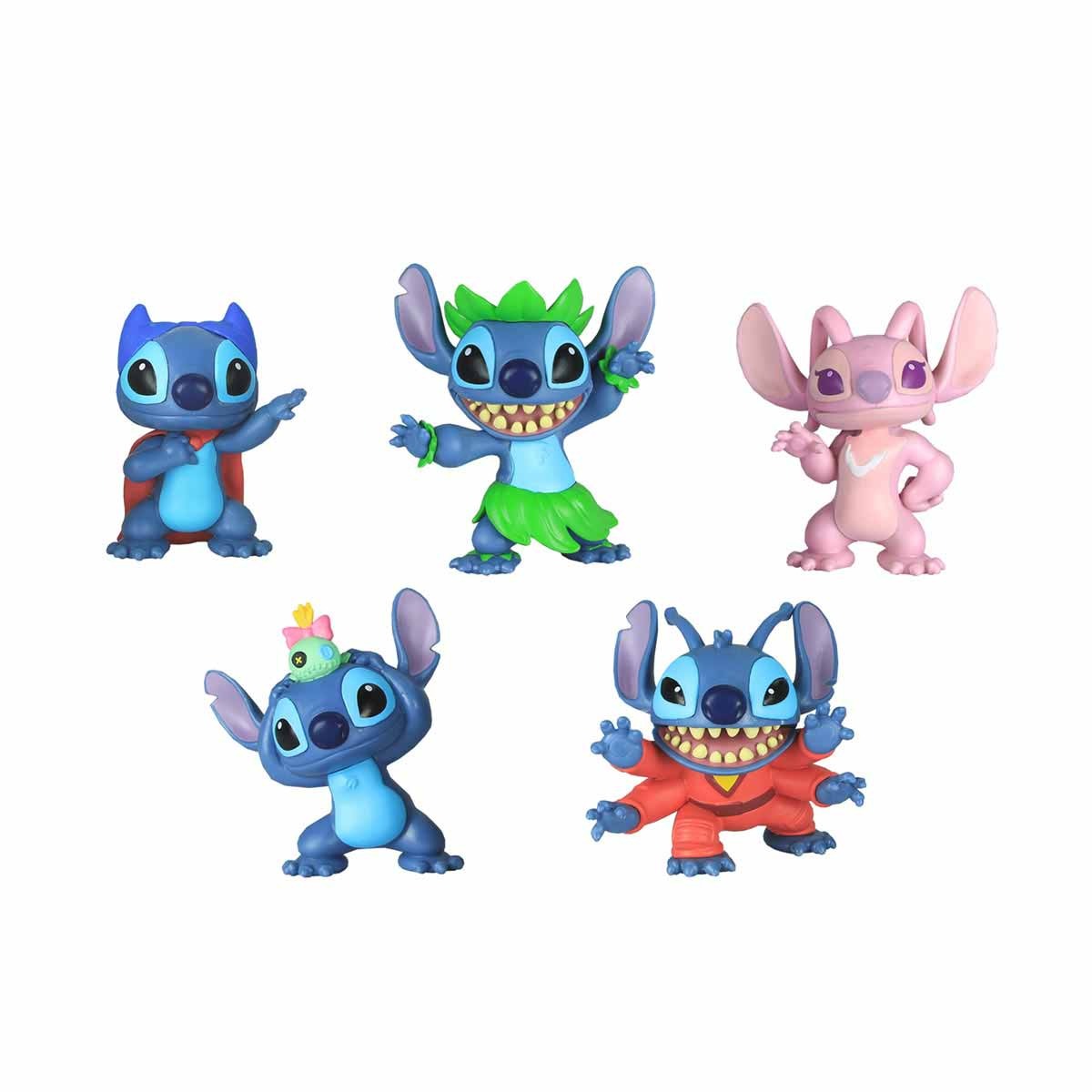 5 Mini Bonecos De 7Cm Do Stitch Colecionaveis - Disney