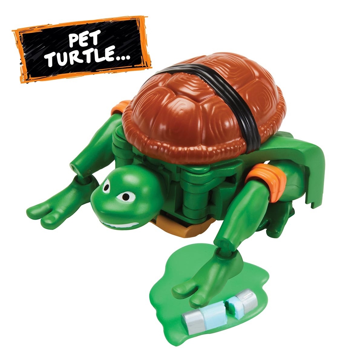 As Tartarugas Ninja - Boneco Michelangelo (Pet to Ninja) De 14Cm