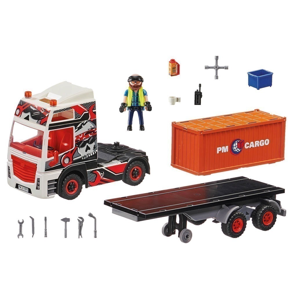 Playmobil - Caminhão De Carga Com Conteiner - City Action - 70771