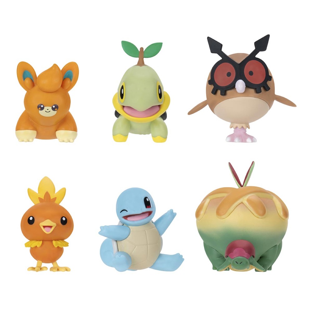 6 Bonecos Pawni, Torchic, Turtwig, Appletun e mais - Pokemon