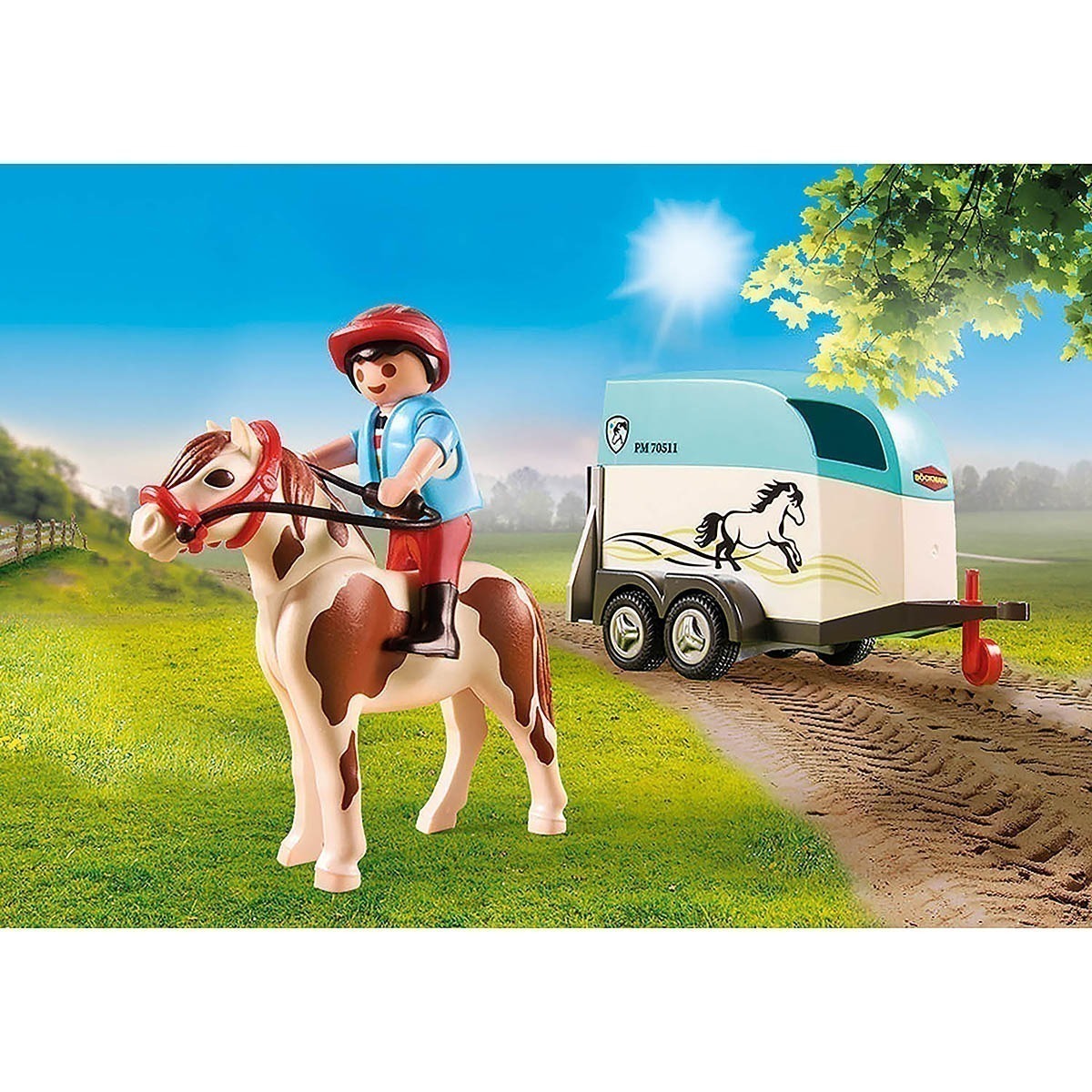 Playmobil - Carro Com Reboque Para Pónei - Country - 70511