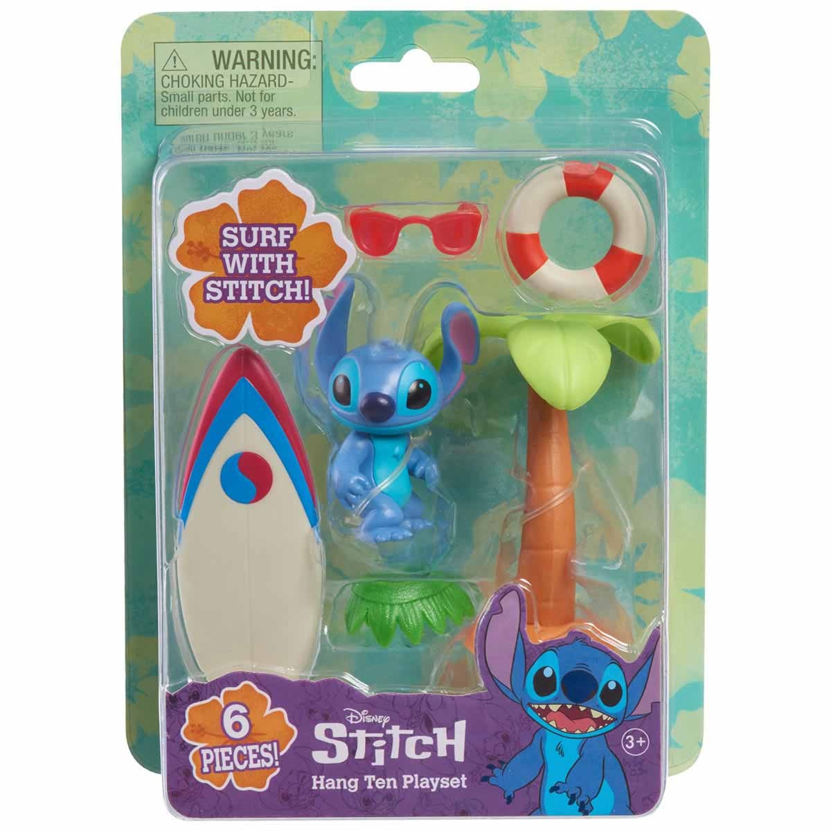 Boneco Stitch De 5Cm Com Acessórios Hang Ten - Stitch