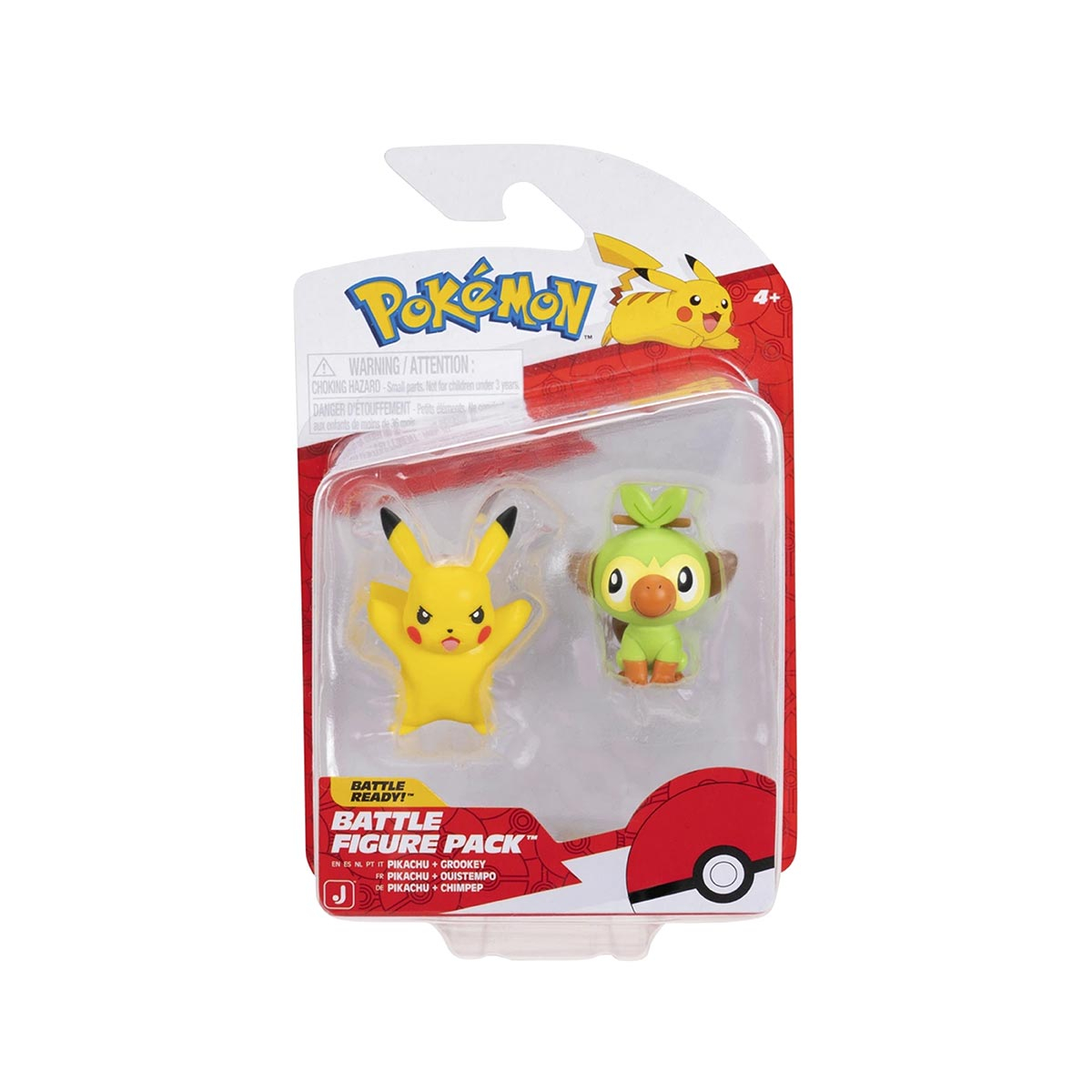 2 Bonecos De Batalha Pikachu + Grookey - Pokémon