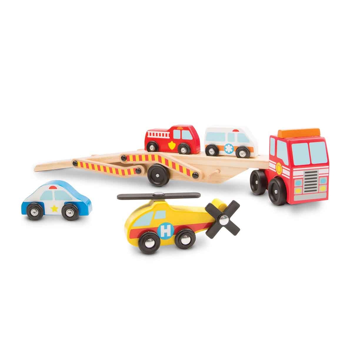 Caminhao Cegonha de Madeira Carrinho Resgate Melissa & Doug