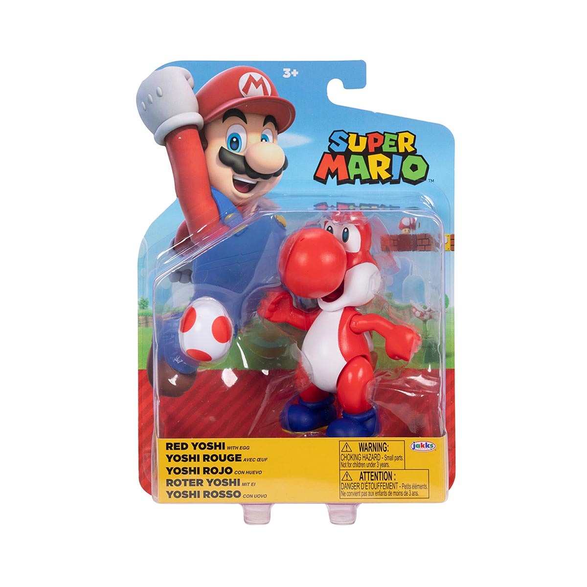 Super Mario - Boneco Yoshi Vermelho 6Cm Com Ovo - Sunny