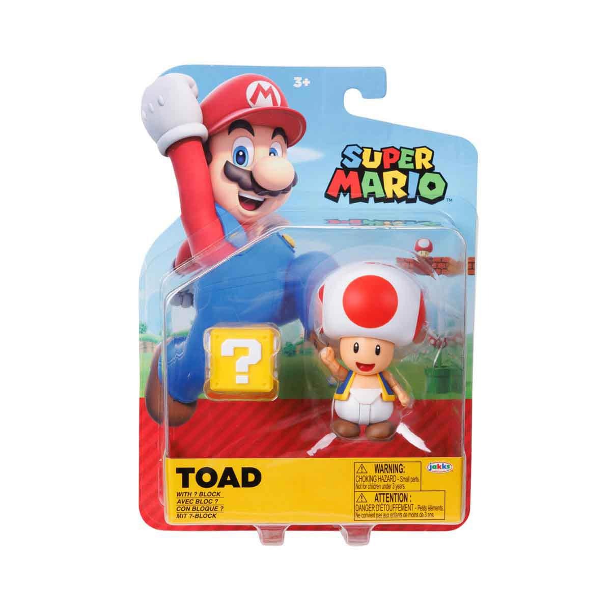 Boneco Toad de 8cm com Bloco ? - Super Mario
