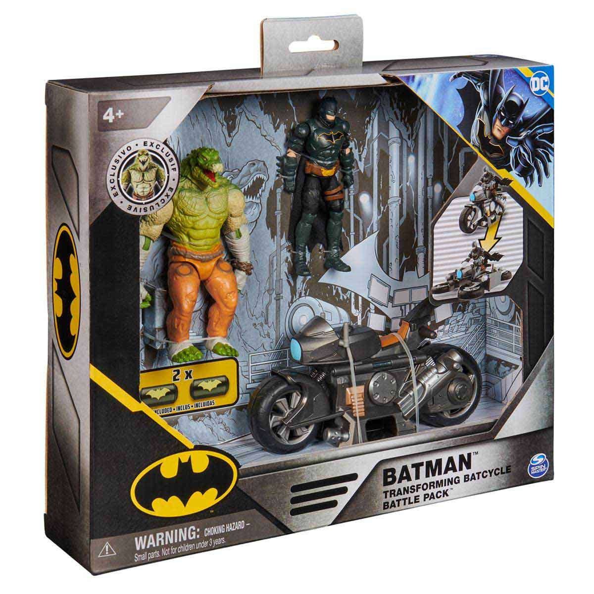 Batman - Pack Batciclo Transformador Com 2 Bonecos De 10Cm