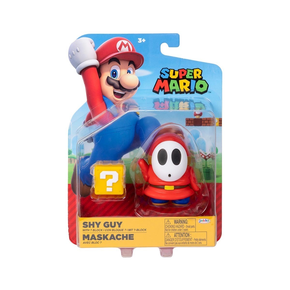 Boneco Shy Guy de 7cm com Bloco ? - Super Mario