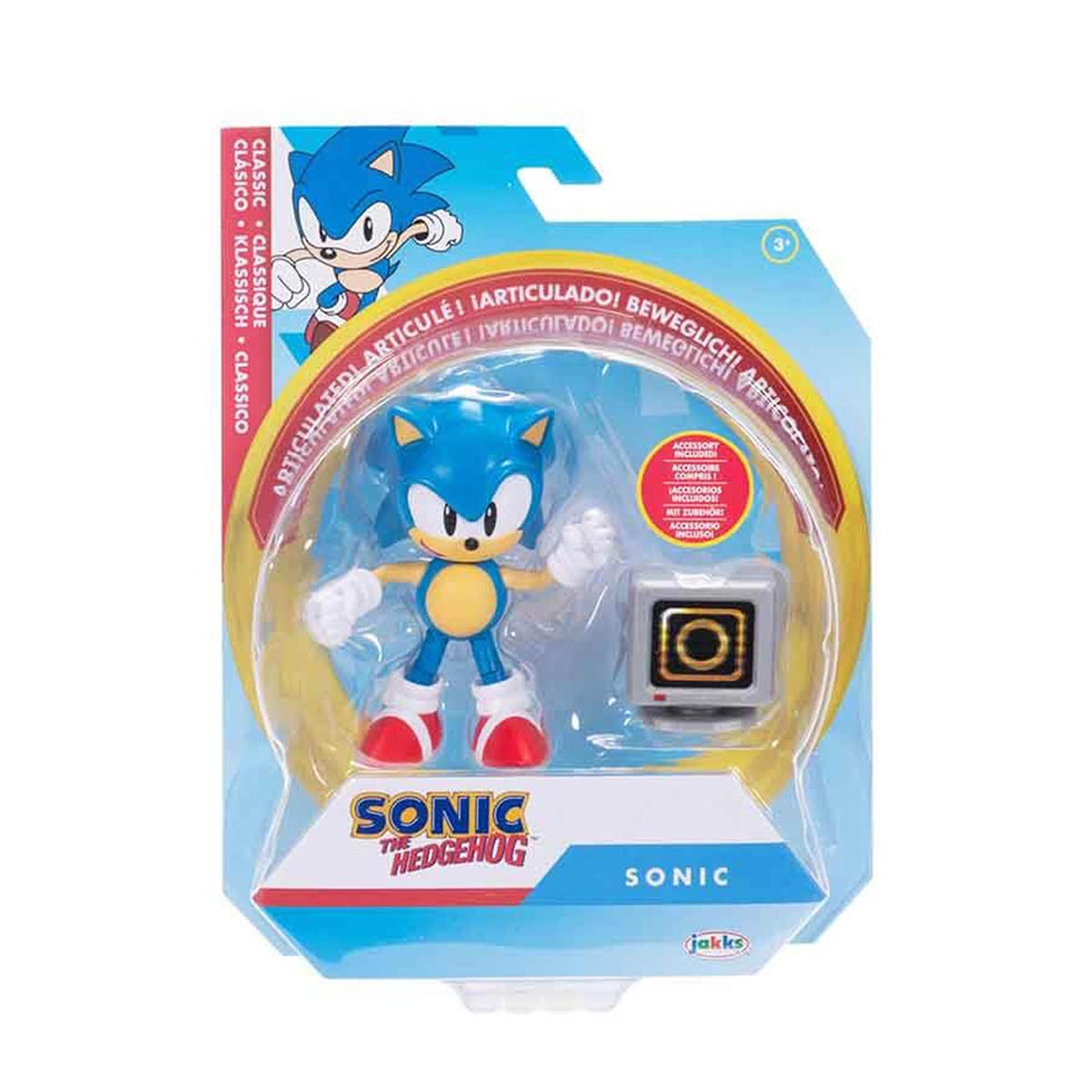 Boneco Articulado Sonic de 9cm e Caixa de Itens Anel - Sonic Boneco Articulado Sonic de 9cm e Caixa de Itens Anel - Sonic