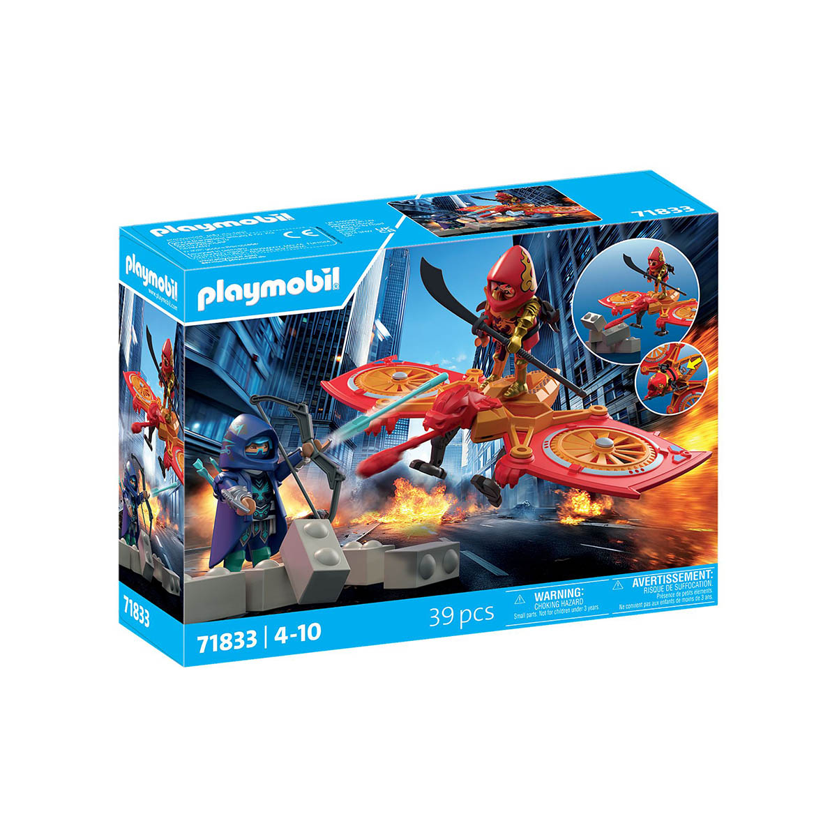 Herói Drone Lutando Contra Ninja Malvado - Playmobil Heroes 71833