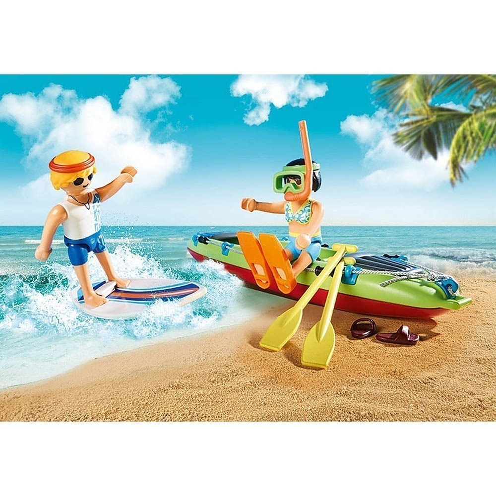 Playmobil - Buggy Com Reboque E Canoa - Family Fun - 70436