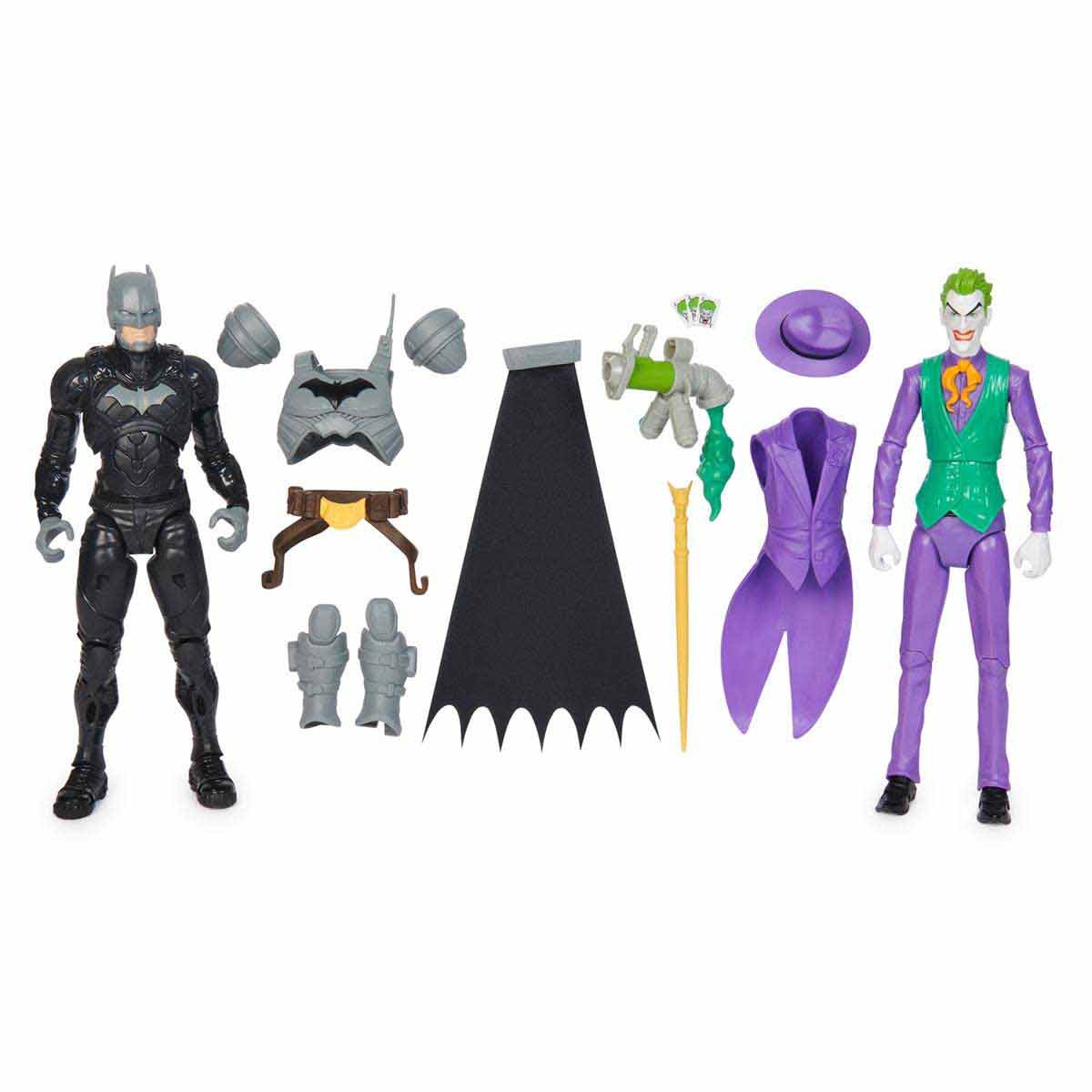 Pack Com 2 Bonecos De 30Cm + Acessórios - Batman Vs Coringa