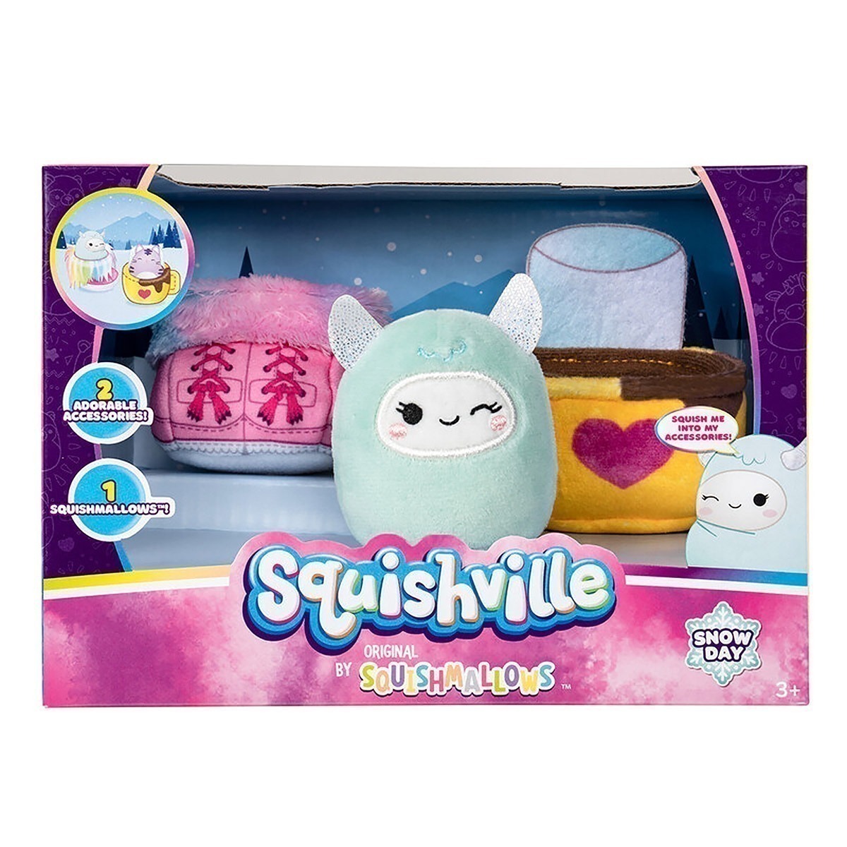 Squishville - Mini Squishmallows + 2 Acessórios - Snow Day