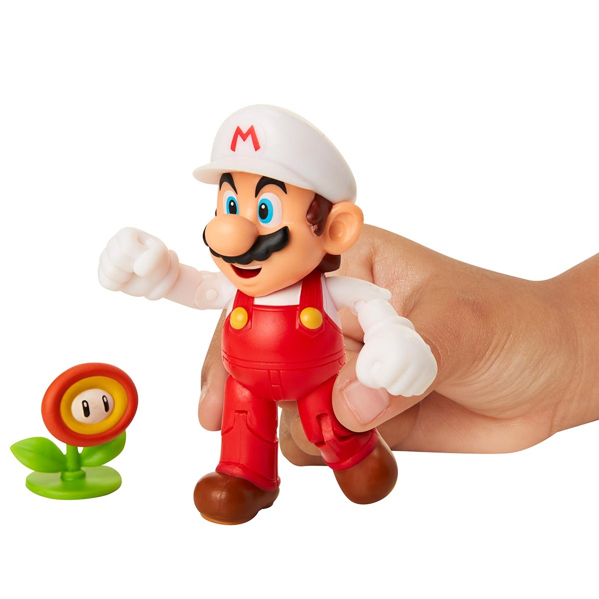 Boneco Mario De Fogo De 10Cm Com Flor De Fogo - Super Mario