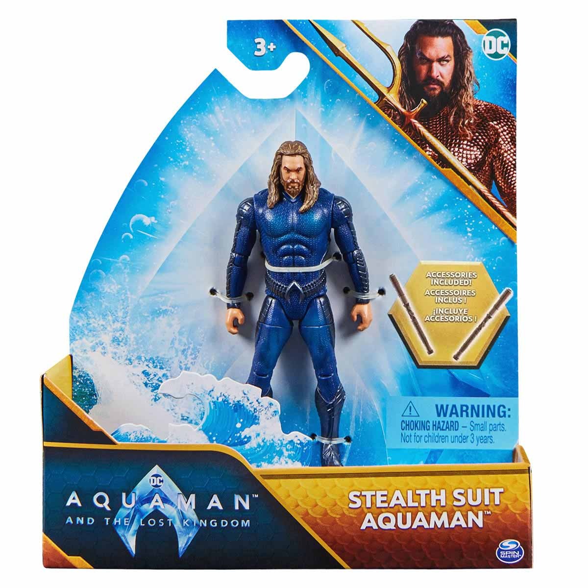 Boneco Aquaman Traje Furtivo 10Cm Com Acessórios - Filme Dc