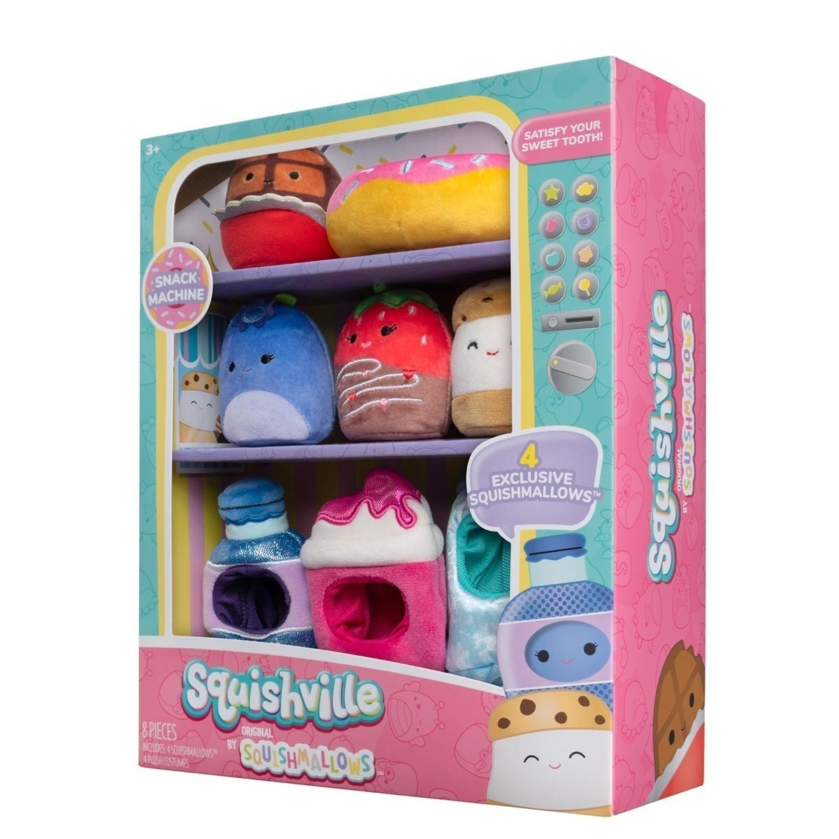 Playset Máquina De Lanches Com 4 Pelúcias - Squishville