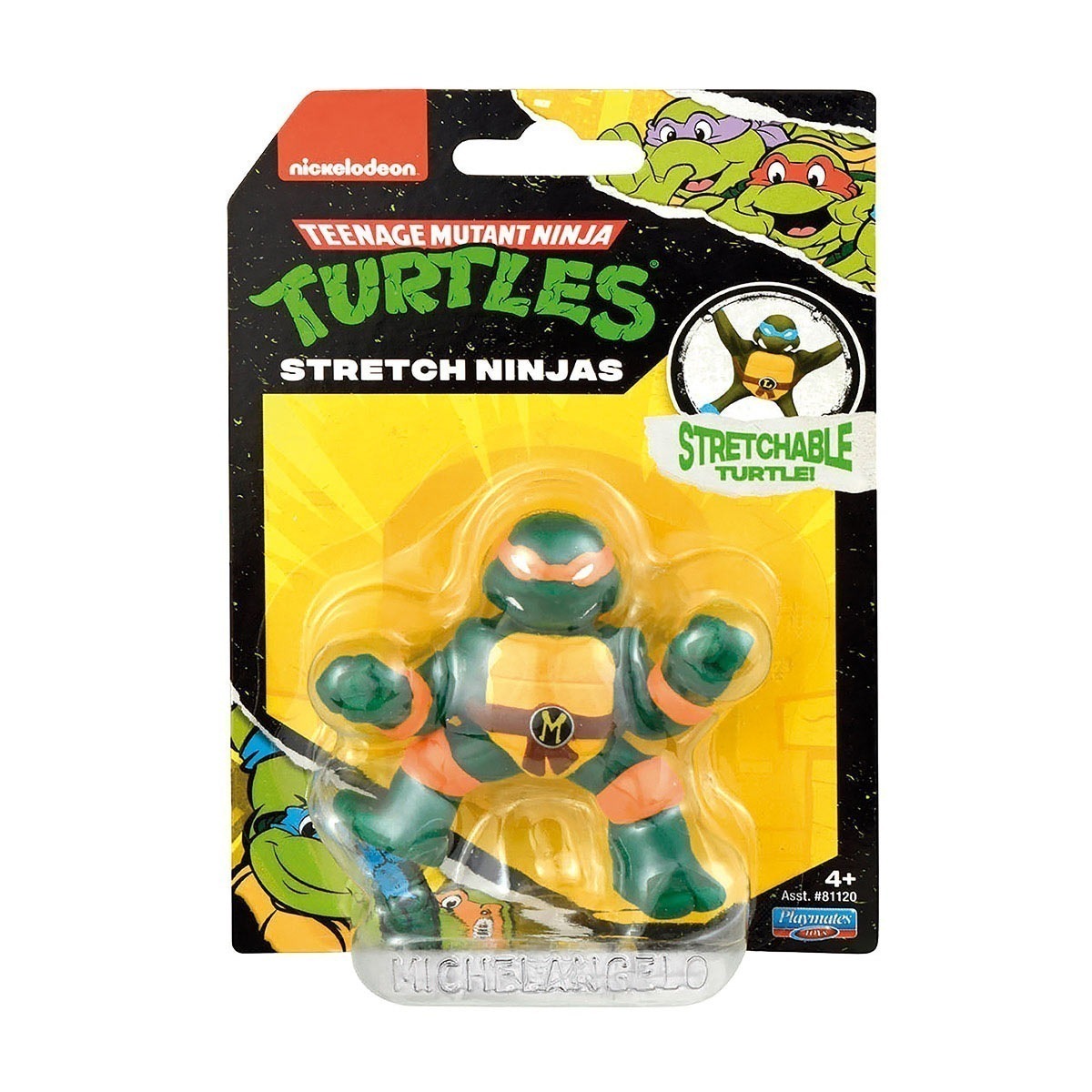As Tartarugas Ninja - Mini Boneco Elastico Michelangelo 6Cm